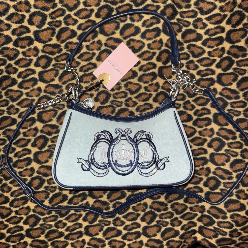 NWT Juicy Couture Pastel Turquoise Juicy Lovers Club Shoulder‎ Bag - Picture 7 of 8